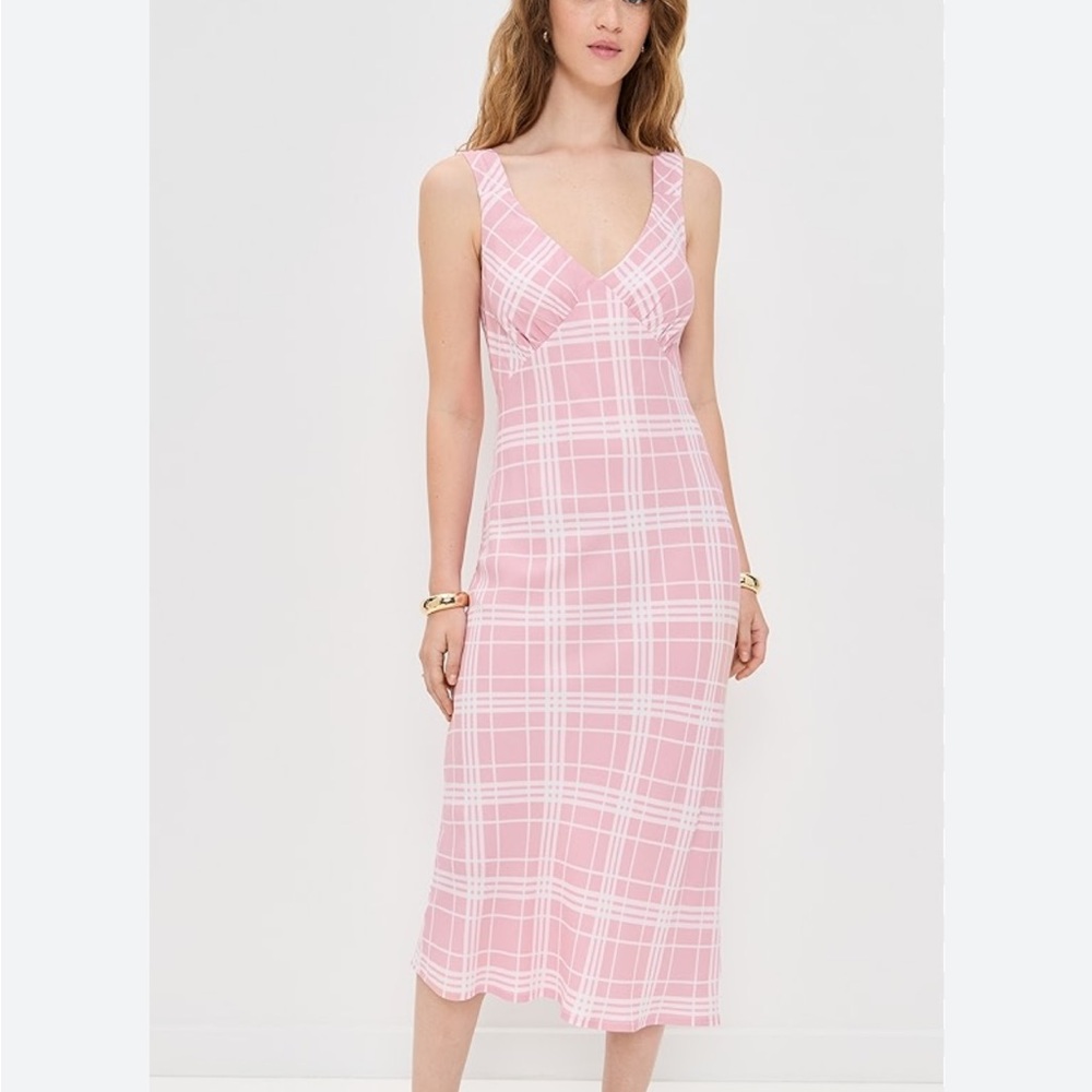 NWT REFORMATION Beaudren Dress, Rosa Plaid, size XS